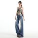 Women's New Autumn Slim Straight-leg Jeans, American Style, Trendy Design, Loose Fit, Slimming, Drapey, Floor-length_mkmklike.com