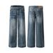 Men's Clothing Niche Rivet Bamboo Washed Men's Jeans Casual Distressed Street Straight Pants_mkmklike.com