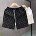 Men's American Style Denim Shorts Trendy Patterned Embroidered Print Loose Fit Elastic Waist Five Point Casual Style_mkmklike.com