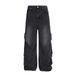 Designer Jeans Men's Workwear Punk High Street Trend Washed Distressed Rivet Pleated Loose Wide-Leg Pants_mkmklike.com