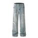 Paint Splatter Ink Jeans Men's Punk Trendy Brand Niche Design Loose Washed Wide-Leg Straight Long Pants_mkmklike.com