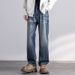 Autumn New Jeans Men's Fit Straight Tube Loose Trendy Brand American Retro Double Craft Washed Middle Waist Youth Large Size K11 Denim Ten Miles_mkmklike.com
