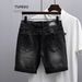 Men's Clothing Trendy Slim Fitting Skinny Pants Ripped Retro Washed All Match Five Point Pants_mkmklike.com