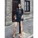 Chicco Vintage Denim Shirt Jacket High Waist Short Skirt Two-Piece Set For Women Autumn New Loose Slimming Casual Outfit_mkmklike.com