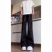 Cleanfit Black Scimitar Flared Jeans Men's Spring Autumn Vib American Slim Straight Casual Long Pants_mkmklike.com