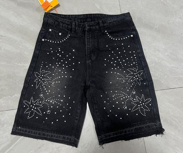 Men's Clothing Denim Shorts High Quality Rhinestone Denim_mkmklike.com