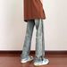 European And American Vibe Pants High Street Tide Ins American Spring And Autumn Zipper Jeans Men's Straight Slim-fitting Pants_mkmklike.com