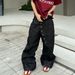 Men's Clothing High Street Style Curved Long Button Scimitar Jeans For Men, Summer Loose American Clean Fit Wide Leg Floor Length Trousers Trendy_mkmklike.com