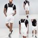 Men's Clothing Retro Men's Denim White Circle Hem Shorts Overalls_mkmklike.com