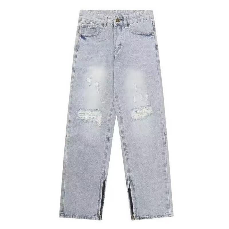 Vintage Washed Wide-Leg Jeans – High Waist Distressed Denim Pants With Relaxed Fit & Lightweight Fabric (S-3XL, Unisex Boyfriend Style)_mkmklike.com