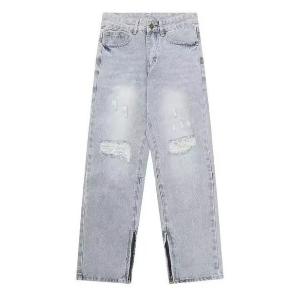 Vintage Washed Wide-Leg Jeans – High Waist Distressed Denim Pants With Relaxed Fit & Lightweight Fabric (S-3XL, Unisex Boyfriend Style)_mkmklike.com