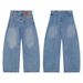 Scimitar Jeans Unique Niche Design Sense Reverse Wear Inverted Workwear Long Men's Trendy Loose Wide-Leg Sickle Pants_mkmklike.com