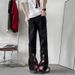 Old Jeans Men's Spring And Autumn American Vibe High Street Loose Straight Pants Niche Design Zipper Pants_mkmklike.com