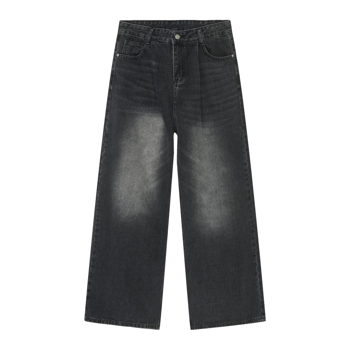 EF JEANS | 2024 New Product, Black And Gray Hong Kong Style Retro Trend Straight Loose Casual Jeans For Men And Women_mkmklike.com