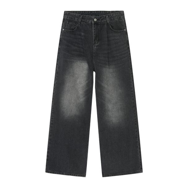 EF JEANS | 2024 New Product, Black And Gray Hong Kong Style Retro Trend Straight Loose Casual Jeans For Men And Women_mkmklike.com