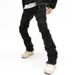 "Men's Vintage Raw Hem Slim Jeans – Distressed High-Waisted Hip Hop Denim Pants With Urban Street Style"_mkmklike.com