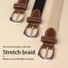 HOT 100cm Casual Knitted Pin Buckle Belt Woven Canvas Elastic Expandable Braided Stretch Hole-free Belts For Women Men Jeans_mkmklike.com