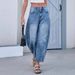 Women's Loose Straight Leg Denim Jeans New Summer Style Washed Wide Leg Trousers_mkmklike.com
