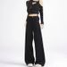 Women's Black Stretch Jeans, New Autumn And Winter Straight Wide-leg Loose Casual Pants With A High-end Design_mkmklike.com