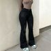 High-Waisted L1050 Black Jeans for Women with Heart Embroidery Ripped Design Slightly Flared Leggings Frayed Hem Sexy Girl Jeans_mkmklike.com