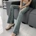 American-style High-waisted Flared Jeans Women, 2024 Spring/autumn, Slimming And Height-enhancing, With Rhinestones,_mkmklike.com