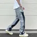 Men's Jeans European Ink Sprayed Flared For Men Contrast Color Looen Fit Streetwear Denim Clothes Open Hem Male's Baggy_mkmklike.com