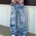 Men's Vintage Straight Leg Jeans With Fun Graffiti Design - High Street Fashion, Slim Fit, Cotton Denim For Autumn_mkmklike.com