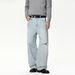 Men's Distressed Streetwear Jeans – Raw Hem Relaxed Fit Vintage Washed Denim Pants With Knee Slits & Bleach Splatter (S-XL, Mid-Rise, Zip Fly)_mkmklike.com