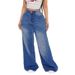 Women's Clothing Wide Leg Pants Washed Relaxed Fit High Waist Wide Leg Distressed Denim Jeans For Women - Vintage Washed Cat Whisker Streetwear Pants_mkmklike.com
