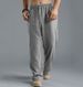 Man's Clothing 2025 New Men's Plus-Size Casual Pants Elasticated Waist Rope Linen Breathable Sports Cotton Linen Pants_mkmklike.com