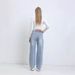 Women's Clothing Sweet Bow-Embroidered Wide-Leg Jeans – High-Waisted Relaxed Fit (Blue, Sizes XS-XXXL, Cotton Denim)_mkmklike.com