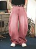 Cross Border American High Street Retro Street Fashion Black Loose Wide Leg Straight Casual Jeans_mkmklike.com