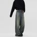 Men's Retro Vintage Wide Leg Jeans Loose Casual Straight Pants Cleanfit Archer0603_mkmklike.com