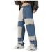 Men's Clothing Tassel jeans for men handsome style loose raw edge hip hop trousers color matching men's thin jeans_mkmklike.com