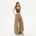 Orange Silk Women's Clothing#American-style Curved Cut Khaki Straight Wide-leg Jeans Women, New Casual Pants For_mkmklike.com