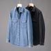 Workwear Long Sleeved Denim Shirt Men's Loose Casual Spring Autumn New Shirt Jacket Men's Fashion_mkmklike.com