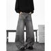 Vintage Washed Jeans For Men – Relaxed Straight-Leg Streetwear (S-3XL, Smoky Gray)"_mkmklike.com
