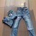 Men's Slim Fit Cleanfit Jeans With 3.0 Crinkle Blue Wash & Subtle Whiskering - Straight Leg Vintage Denim Pants For Casual Wear_mkmklike.com
