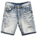 Trendy Retro Men's Summer Straight Leg Denim Shorts Distressed Embroidered Patched Whiskering Spot Supply_mkmklike.com