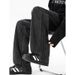 American Old Washed Casual Sweatpants Men's Trendy Brand New High Street Pleated Design Loose Straight Wide-leg Trousers_mkmklike.com