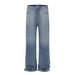 Men's Clothing Designer Niche Washed Black Straight Wide Leg Pants. Inverted Jeans_mkmklike.com