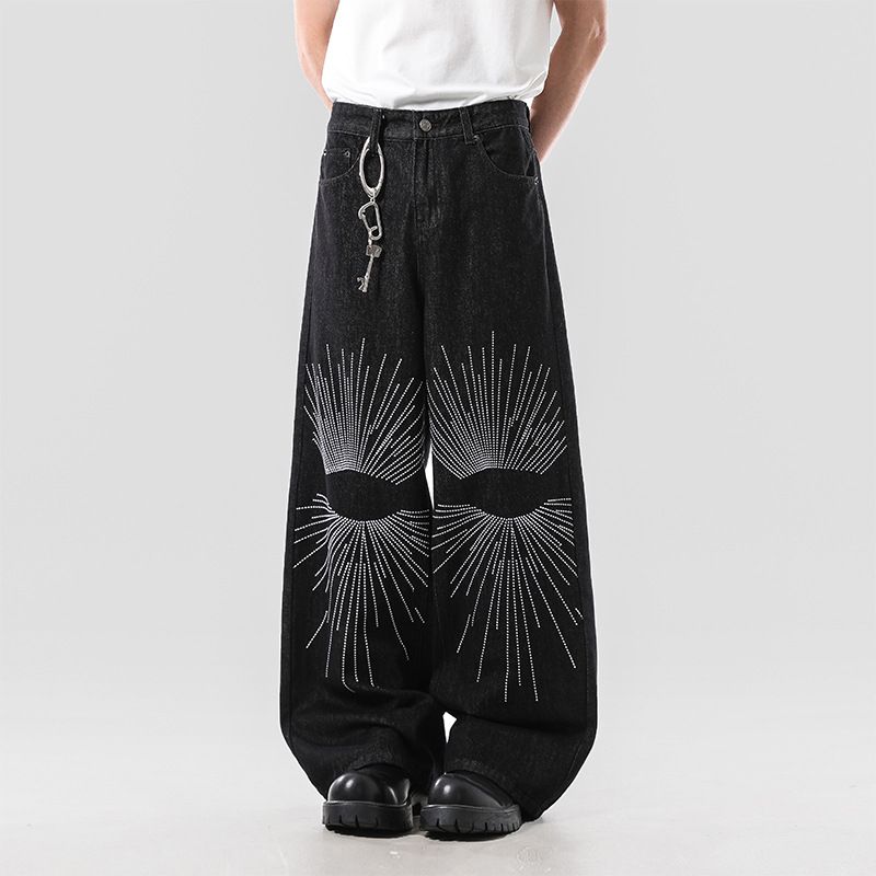 Men's & Women's Vintage High Street Style Straight Leg Jeans - Loose Fit, Wide Leg, Long Length, Comfortable & Stylish_mkmklike.com