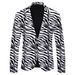 New men's polka dot printed casual jacket British fashion slim fit suit_mkmklike.com