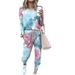 Women's Clothing autumn and winter printed casual long sleeved women's sports suit_mkmklike.com