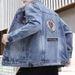 BOY Men's Denim Jacket Korean Style Trendy Spr Autumn Slim Fit Handsome Casual Versatile Embroidered Washed Student_mkmklike.com