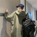 Men's Baseball Spring Autumn Japanese Retro Trendy BF Casual Loose Solid Color Versatile Hooded Jacket Cardigan_mkmklike.com