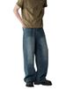 Vintage Washed Wide Leg Jeans For Men – Retro Loose Fit, Heavyweight Cotton, Distressed Straight Cut (S-XXXL, Light Blue/Dark Gray/Vintage Blue)_mkmklike.com