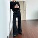 Men's Black Bootcut Jeans | Vintage Washed Micro Flare Denim Pants | Clean Fit Stretch Cotton | Retro 70s Style | S/M/L/XL_mkmklike.com