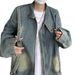 American Denim Jacket For Men, High Street, Niche, Coo Motorcyce Jacket, Men's Coupe, Trendy Spring And Autumn,_mkmklike.com