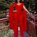 women's fashion solid color ribbon splicing short top wide-leg pants dress suit women_mkmklike.com